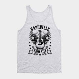 Nashville: Music City - Vintage Acoustic Guitar Tank Top